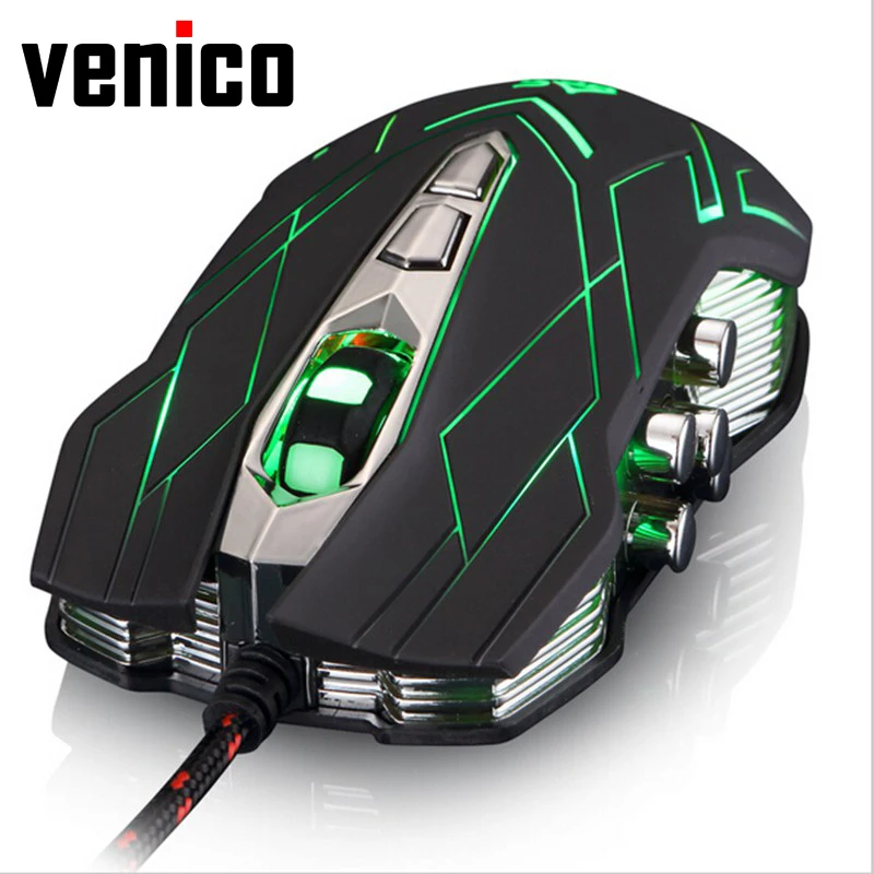 3500 DPI 9 Botones JS X9 9D II USB Wired Gaming Mouse Gamer Ergonómico