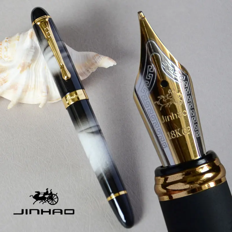 IRAURITA перьевая ручка JINHAO X450 темно-зеленый и золотой 18 KGP 0,7 мм перо с широким основанием полностью металлический синий красный 21 цвет и чернила JINHAO 450 - Цвет: as picture show