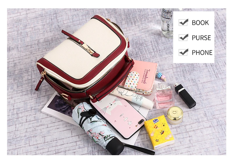 New Women Luxury Handbags Fashon PU Leather Lady Letter Strap Shoulder Bag Mini Female Panelled Designer Travel Crossbody SS3535 (7)