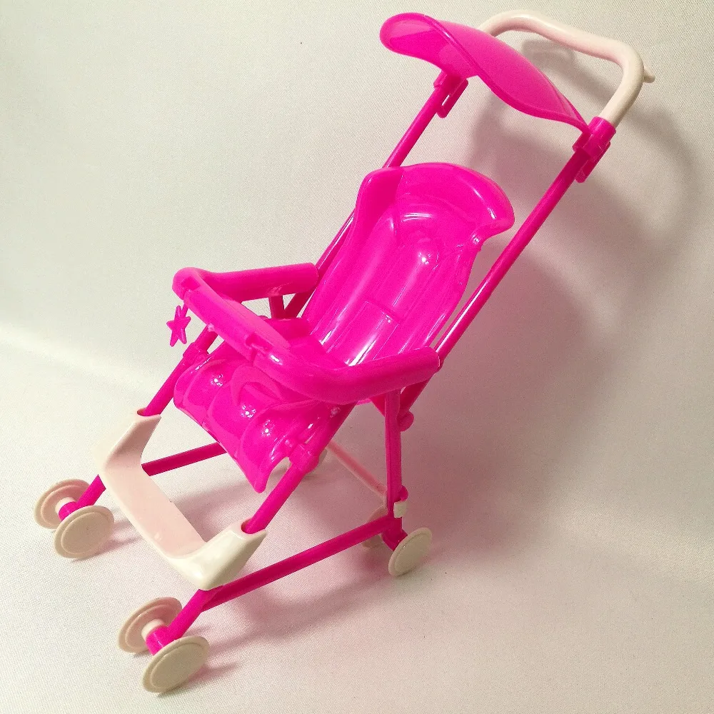 

Kid Play House Nursery Furniture Stroller Plastic Trolley Accessories Toys For Barbie Kelly Size Doll Girls best Puppet Kid Gift