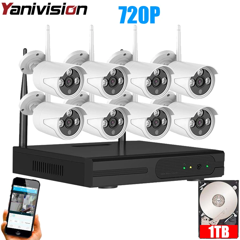 

CCTV System 720P 8CH HD Wireless kit Night Vision IP Camera wifi Camera kit Home Security System video Surveillance Yanivision