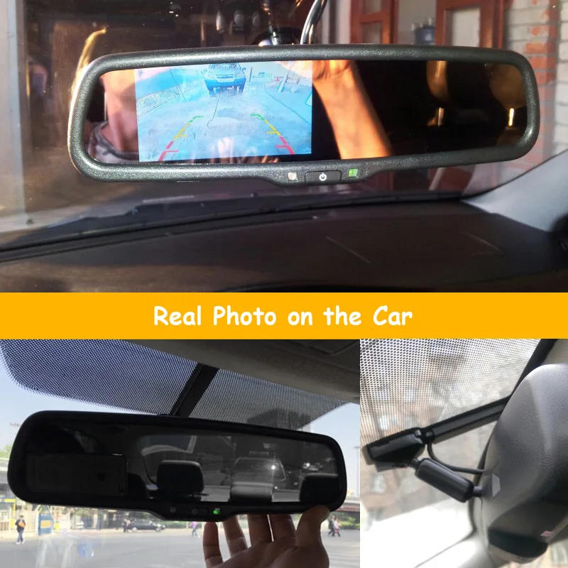 Автомобильный зеркальный монитор заднего вида с автоматическим затемнением, подходит для камеры заднего вида с 4,3 TFT lcd HD 800*480