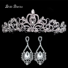 

Tiaras and Earrings Crowns Wedding Jewelry Sets Bride Hair Accessories