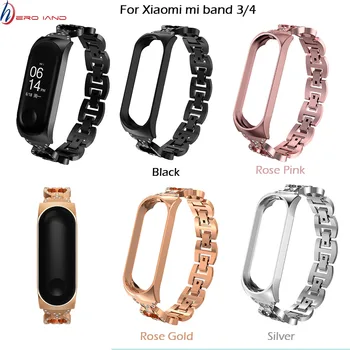 

New Mi band 4 Strap Metal Bracelet for Xiaomi Mi Band 4 3 Strap Screwless Stainless Steel MiBand 3 Wrist Band Smart Wristband