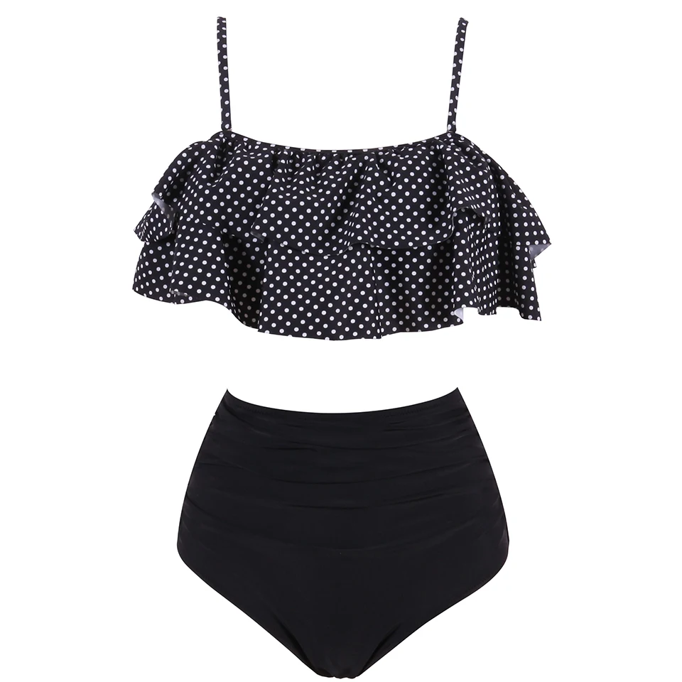 NAKIAEOI 2018 Newest Bikinis Women Swimsuit High Waist Bathing Suit Plus Size Swimwear Push Up Bikini Set Vintage Beach Wear