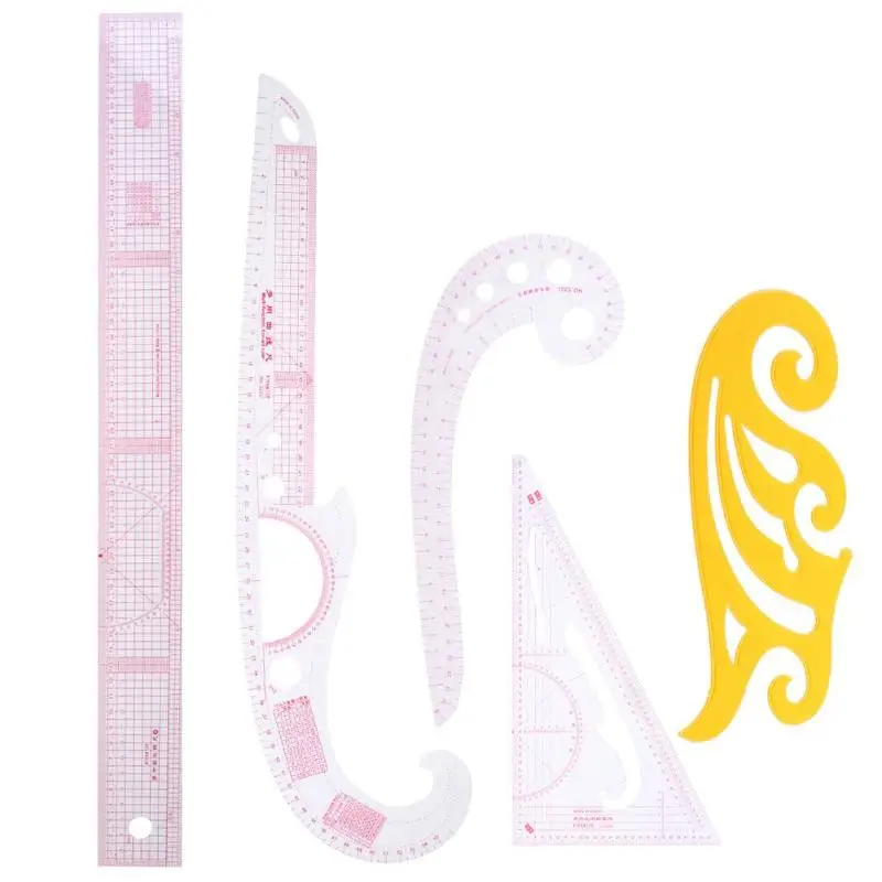 

1/5Pcs Styling Ruler French Curve Set Cutting Ruler Yardstick Sleeve Arm French Curve Cut Cutting Knife Ruler Sewing Tool