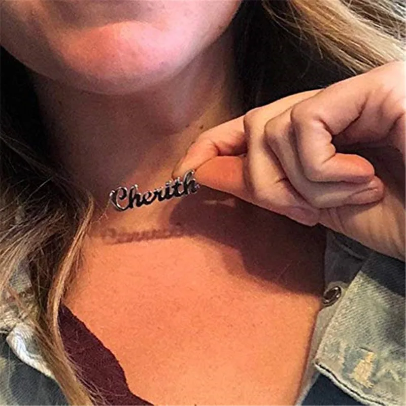 

Custom Necklace for Women Girls Design Gold Silver Choker Statement Necklace Personalize Pendants Necklaces Special Jewelry Gift