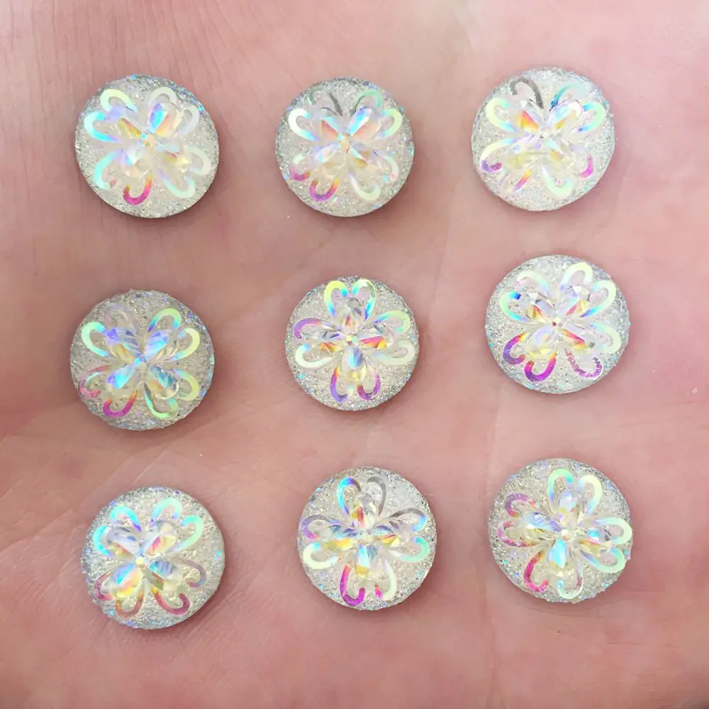

DIY craft 150PCS 12mm AB round Resin Rhinestone Flatback Scrapbooking for phone/wedding D788*5