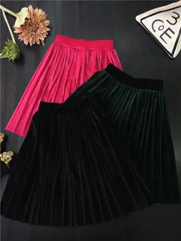

Children Skirt Winter Spring Girl velvet princess skirt girls party skirt kids velour pleated skirts
