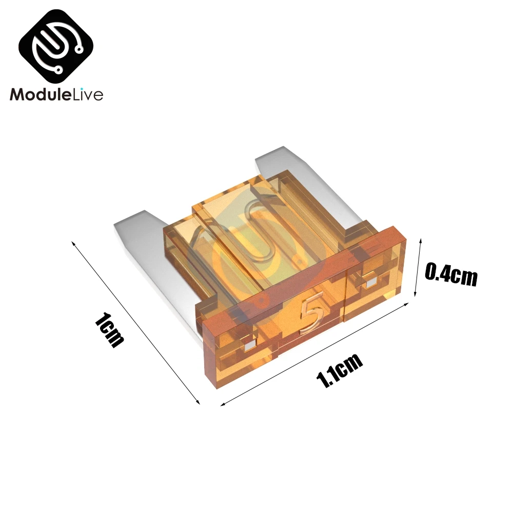 10 шт. 2A 5A 7.5A 10A 15A 20A 25A 30A 40A Мини Лезвие предохранители для автомобиля 1X1,1 см Авто fusibles для автомобиля плавкие предохранители для грузовиков с украшением в виде кристаллов с плавким предохранителем