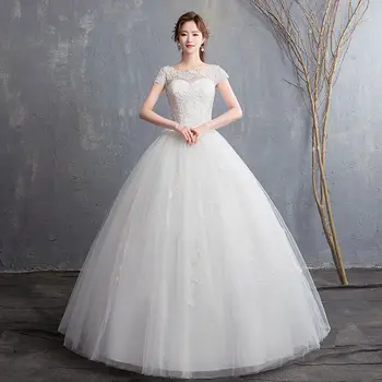 

2019 Elegant Lace Luxury O Neck Short Dress Sexy Temperament Women Wedding Ball Gown Fashion Party Bohemian Dresses Wholesale