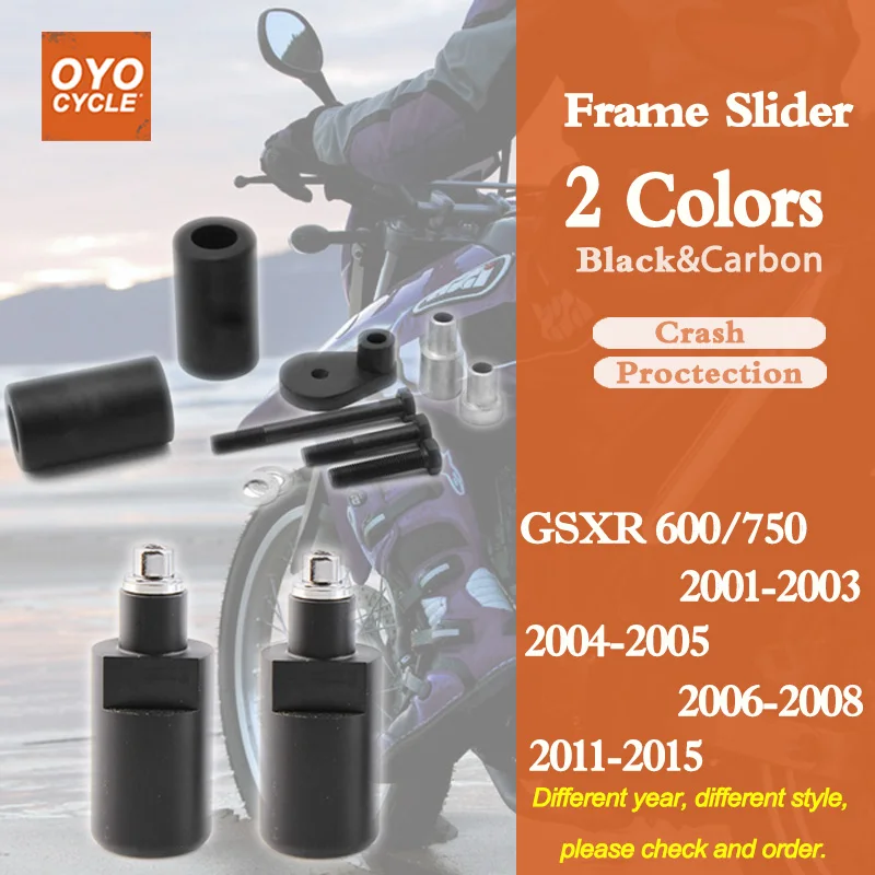 

For Suzuki GSXR600 GSXR750 GSXR GSX-R 600 750 Frame Slider Crash Pad Falling Protection Motorcycle Parts 2001 2002 2003-2006