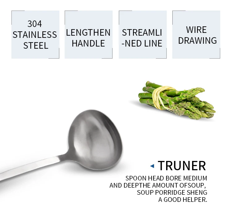 ORZ 304 нержавеющая сталь Твердая ложка для супа Черпак Тернер набор ложки Тернер лопатка горшок лопатка соусы кухонная ложка посуда