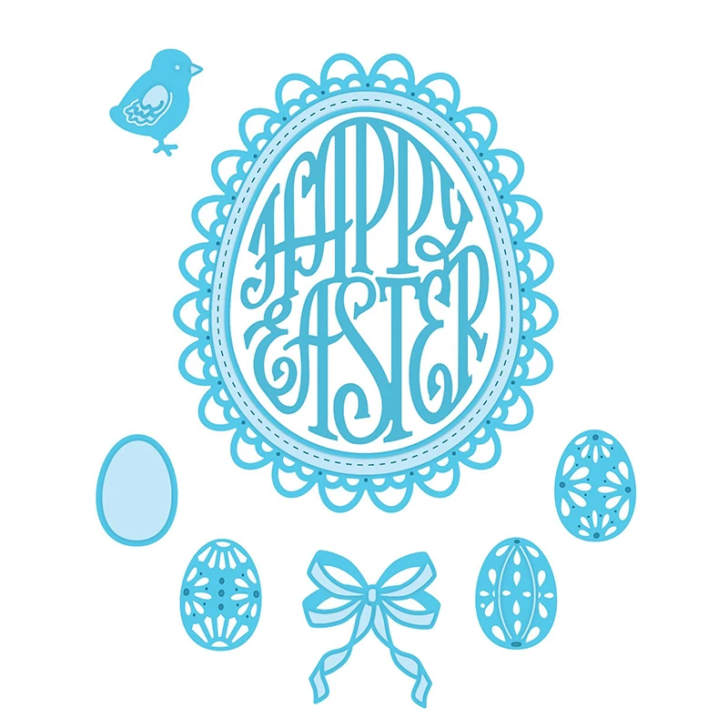 Счастливые пасхальные яйца кролик металлические трафареты для пресс-формы для DIY Скрапбукинг фото украшение для альбома карточка с тиснением ремесла высечки