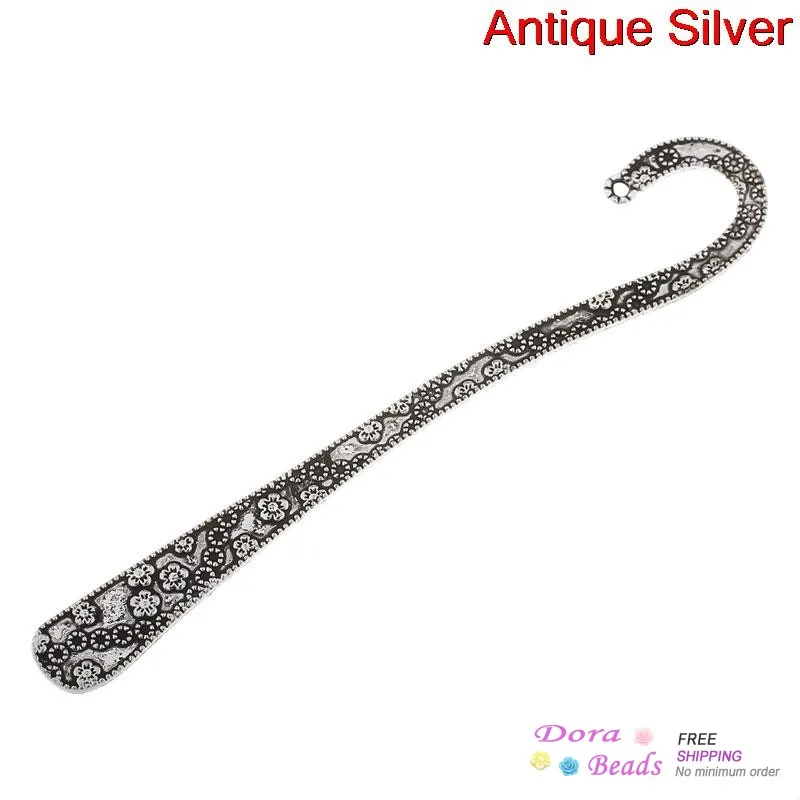 

Metal Crafts Collection Bookmarks Antique Silver Plum Blossom Pattern Carved 12cm(4 6/8")long,5PCs (B30925)