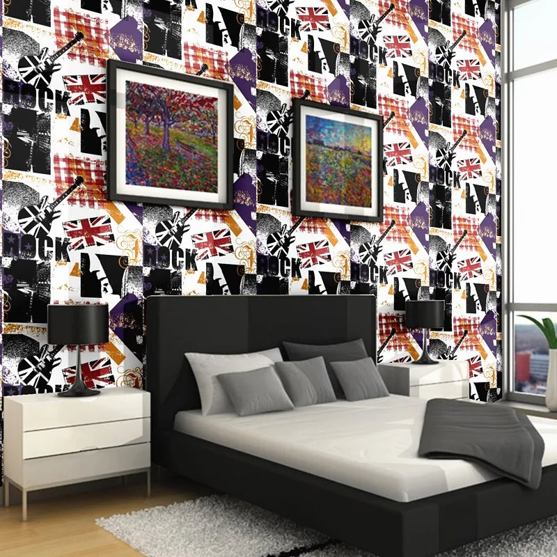 

papel de parede British Union Jack guitar personalized hotel bedroom wallpaper background wallpaper the living room restaurant