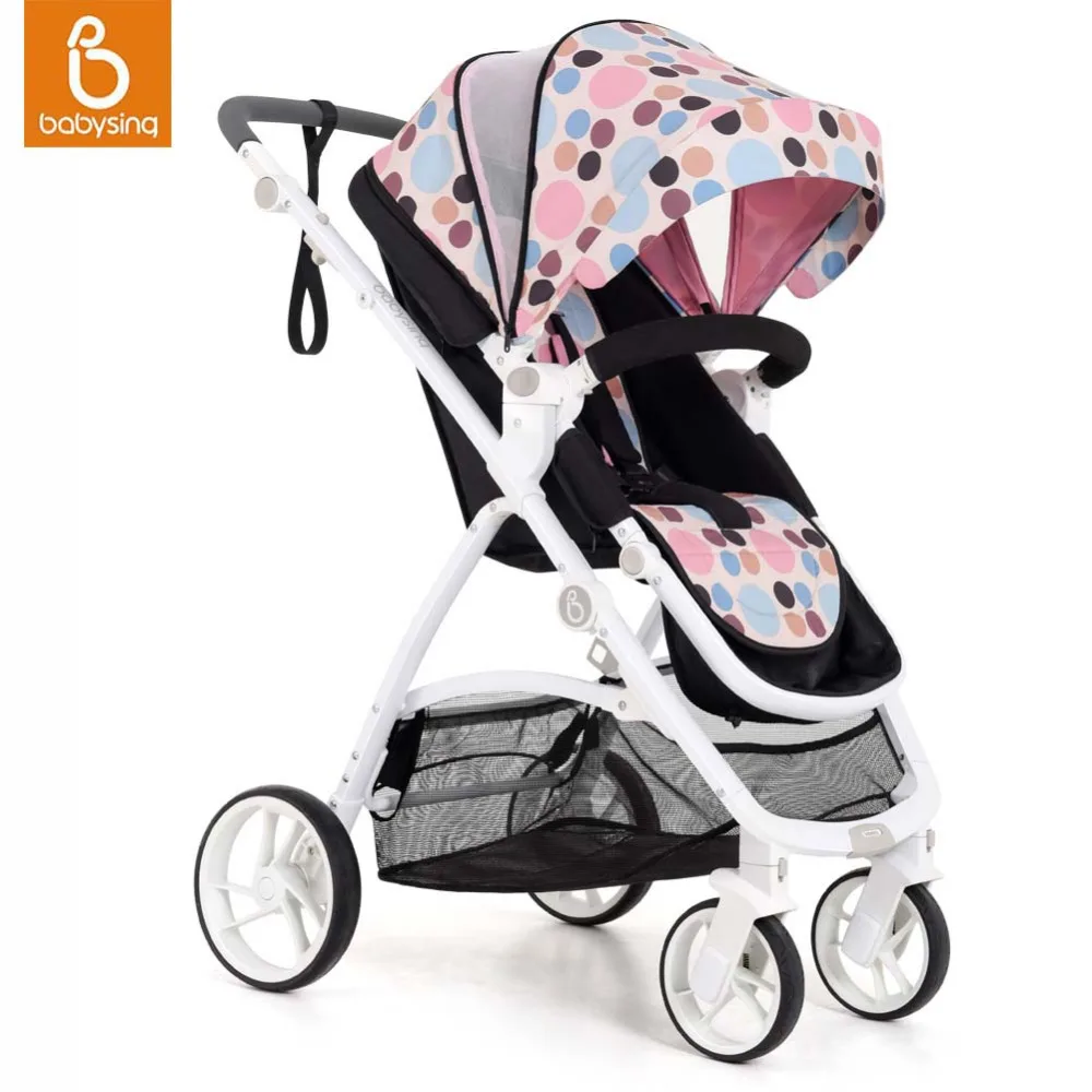 Babysing Baby Stroller Luxury Portable High View Travel System Easy Fold Pushchair MGO