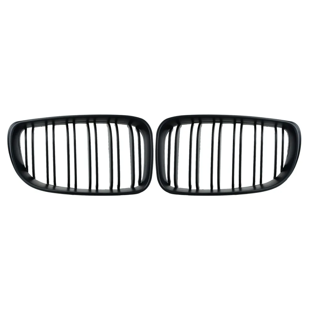 

1 Pair Car Style Matte Black Front Center Kidney Grilles For BMW E81 E87 120d 120i 130i 2008-2011 Car Double Line Bumper Grille