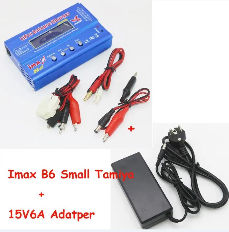 IMAX B6 80 Вт 6A зарядное устройство Lipo NiMh Li-Ion Ni-Cd цифровой RC Баланс Зарядное устройство Dis зарядное устройство+ 15 В 6A адаптер питания+ зарядный кабель - Цвет: B6 S Tamiya and ada