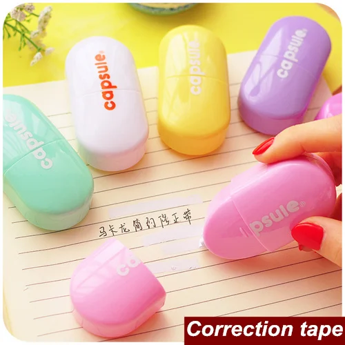 

Candy color correction tape Macaron mini capsule corrective tapes stationery fita corretiva material School supplies 6532