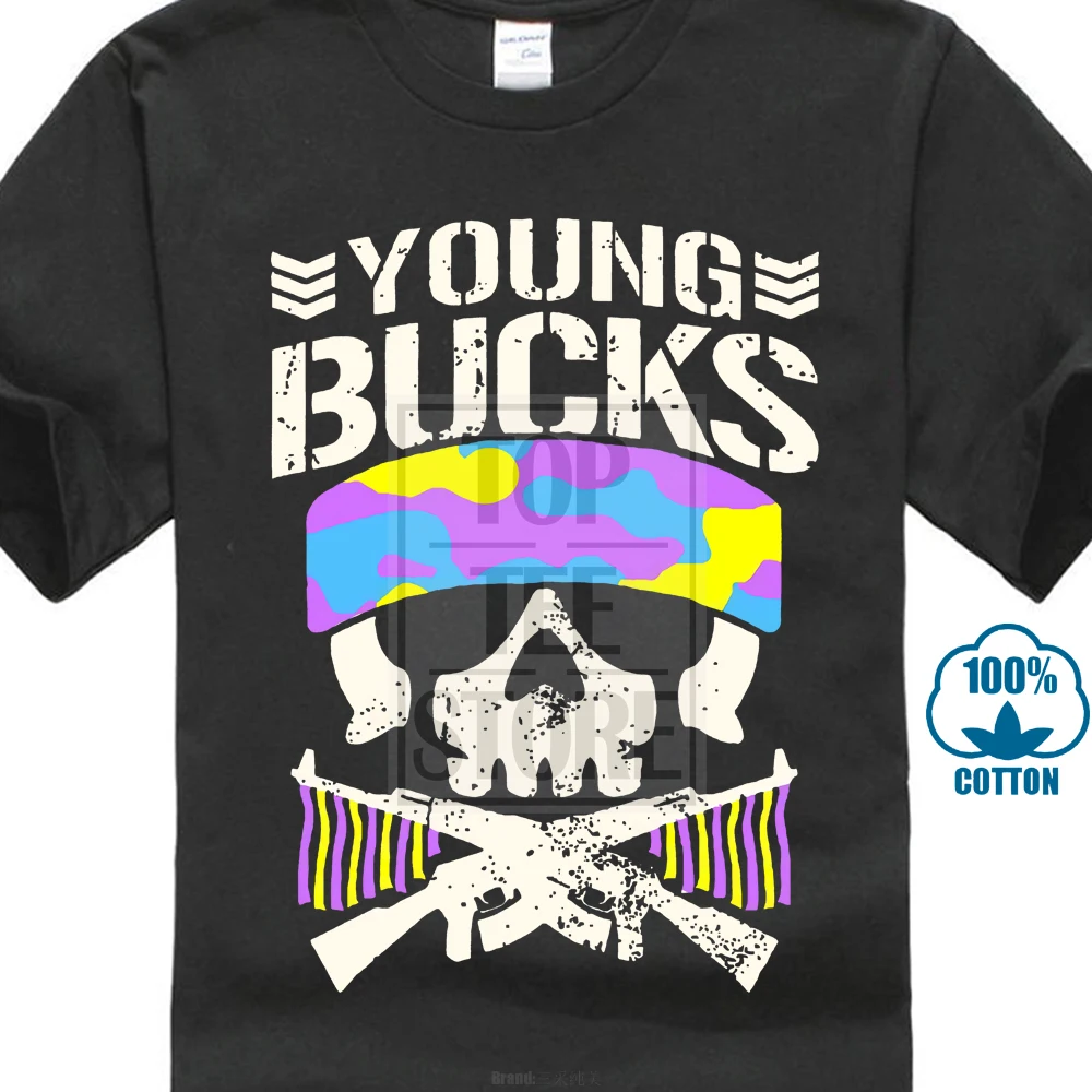 The Young Bucks Bullet Club Wrestling Homme Funny Tee Shirt Men Streetwear Tshirts Fashion T Shirts Skull