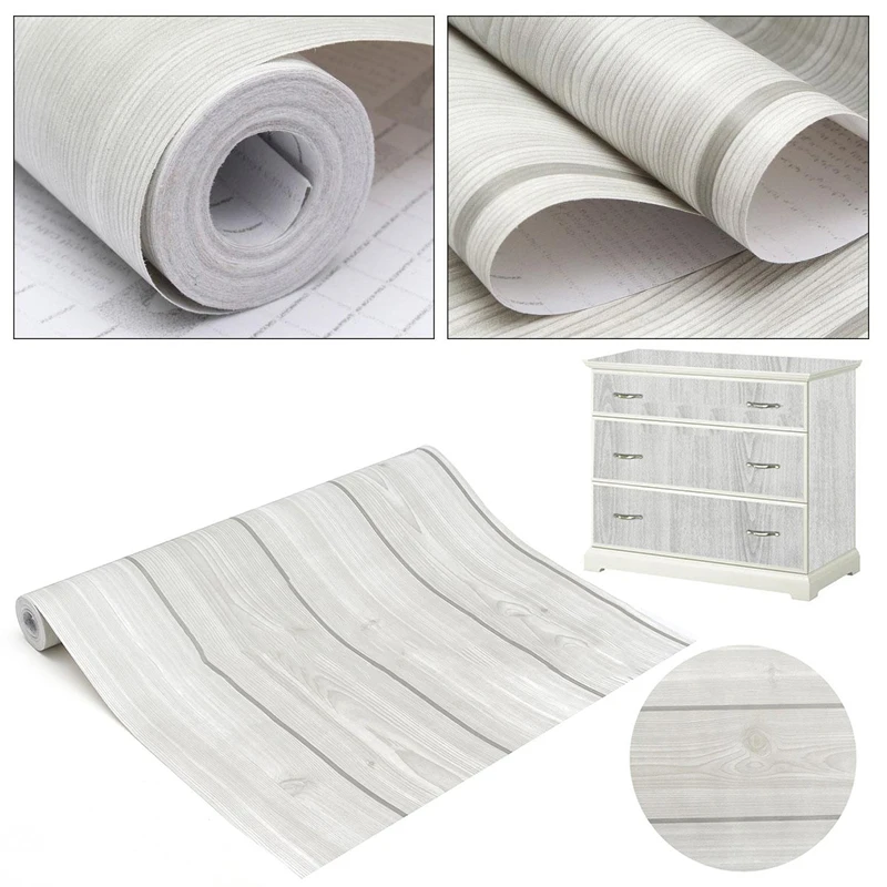 JX-LCLYL 10m New Wood Grain Peel&Stick Contact Paper Self Adhesive Furniture Film Decor