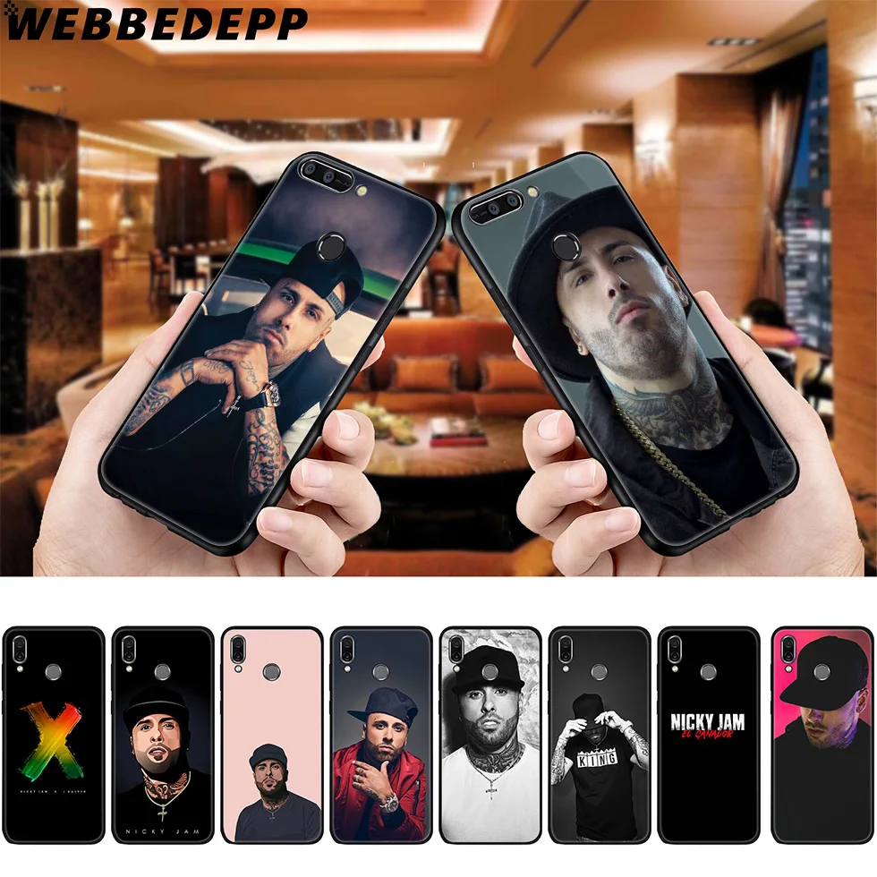 

WEBBEDEPP Nicky Jam Rapper Soft Case for Huawei P8 P9 P10 P20 P30 Lite Pro P Smart Z Plus 2019 Y6 Prime 2018 2017 Lite Mini