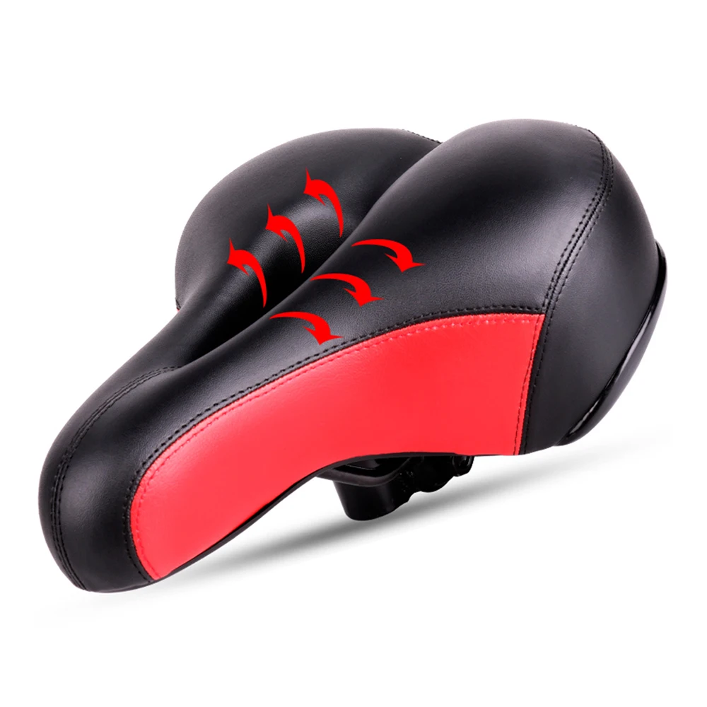 

WHEEL UP PVC Leather Breathable High-Elastic Shockproof Absorption MTB Bike Saddle High Reflective Bicycle Saddle Hollow Cushion