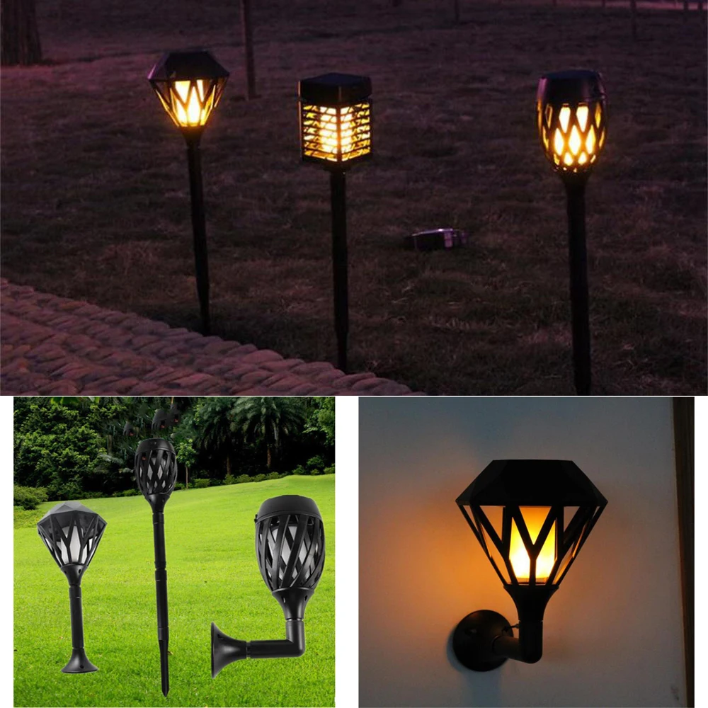 

Solar powered LED Flame Lamp Waterproof LEDs Dancing Flickering Torch Light Outdoor USB Solar LED Fire Lights Garden Decoration