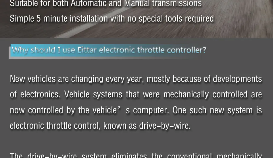 Eittar электронный контроллер дроссельной заслонки акселератора для toyota estima 2003,5 ~ 2005,12