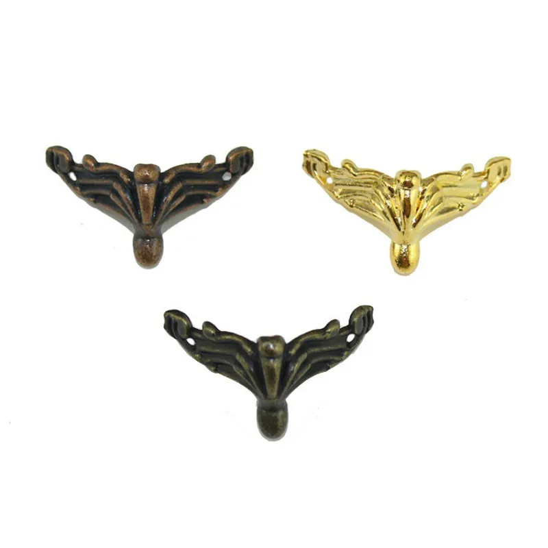 

36x19MM Zinc Alloy Antique Bronze Jewelry Box Decorative Corner Feet Wooden Case Box Corner Leg Gold Barckets Red Bronze