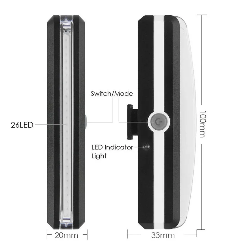 USB Rechargeable Bike Warning Tail Light (3)