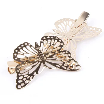 

1PC Gold Butterfly Hair Hair Accessories Clip Headband Hair Head Decoration Wedding Jewelry fashion girl headdress hair shiny