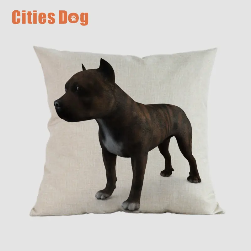 

American Staffordshire Terrier Animal dog Printed pillowcase decorative pillows Sofa Throw cushion cover christmas decorations