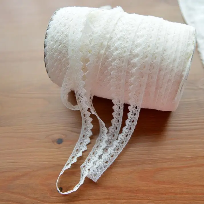 Lace ribbon Lace sewing supplies Lace sewing accessories Lace accessories Lace garment accessories Lace decoration 10 Meters Lace Ribbon Tape Ivory Smooth Lace Trim DIY Embroidered Trimmings for Sewing Accessories Packing Decoration