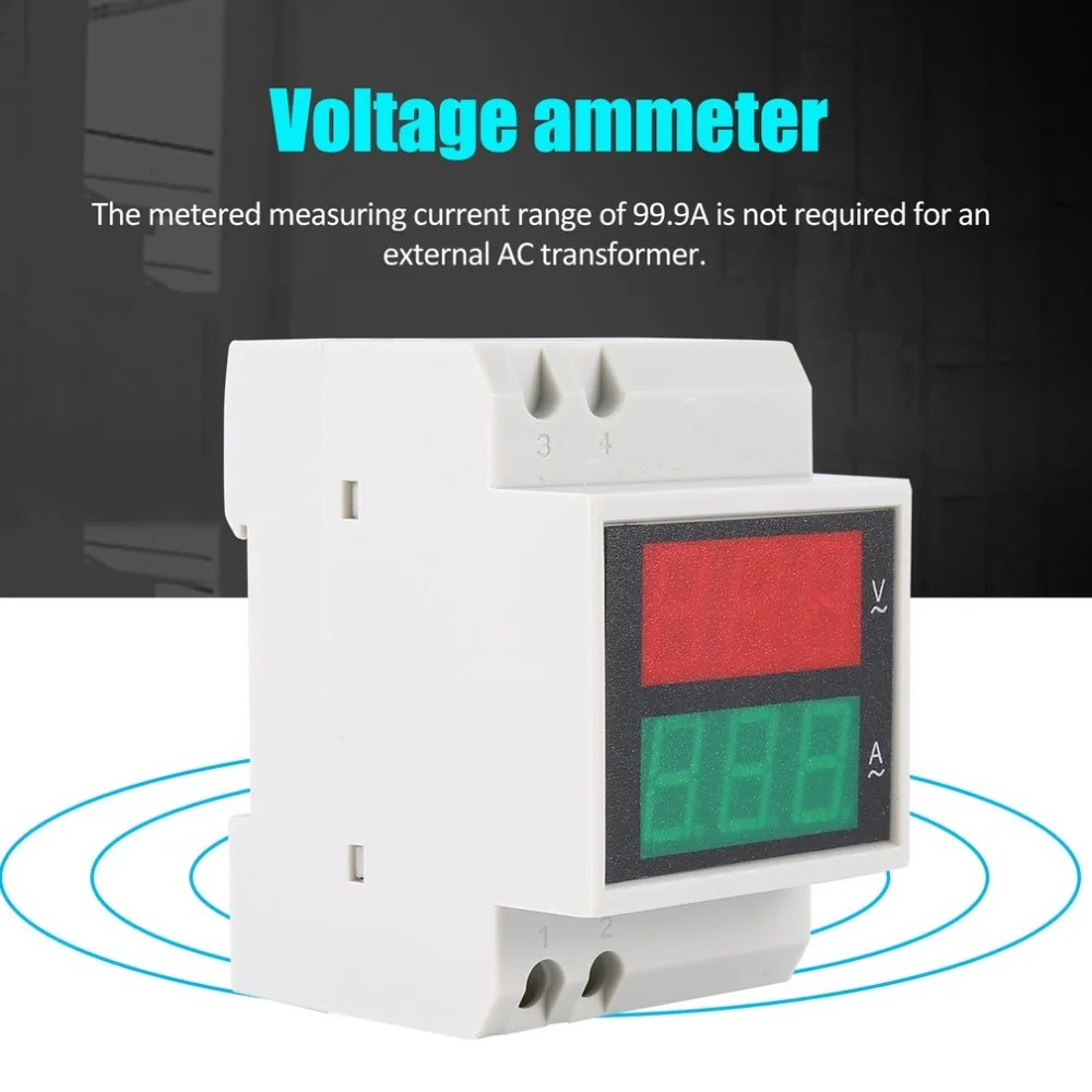 

Digital Meter Din-Rail Dual Led LED Voltmeter Ammeter Voltage Current Meter AC80-300V 100A Dual Display Voltage Power Bank