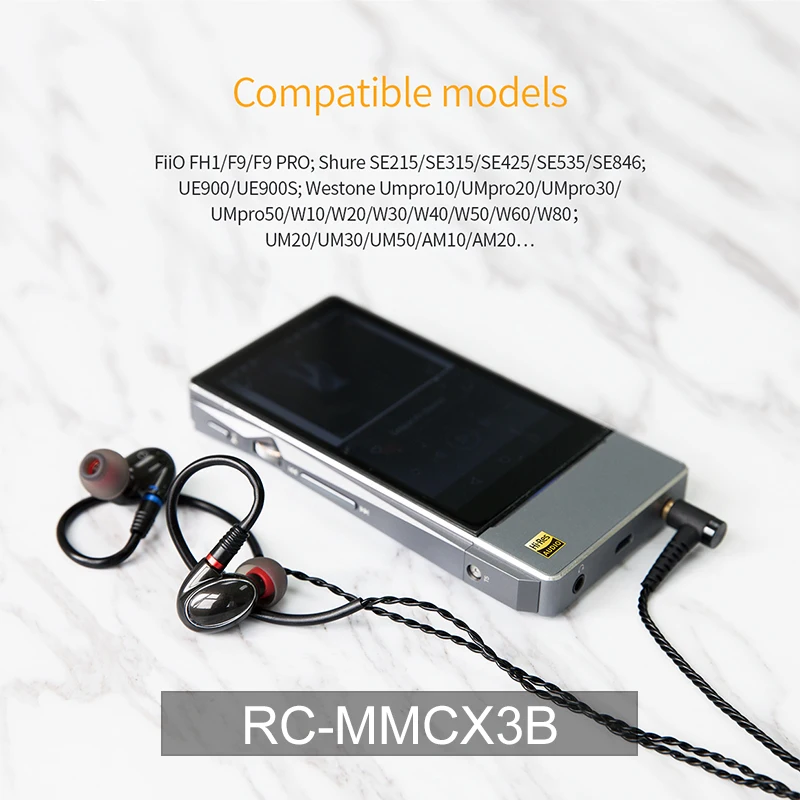 Кабель FiiO для наушников MMCX кабель с разъемом 3 5 мм одним концом и встроенным