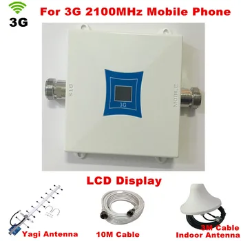 

HOT!Full set 3G UMTS 2100MHZ WCDMA LCD Repeater Cell Phone Mobile Signal Repeater / Amplifier / booster +Yagi Antenna +10m Cable