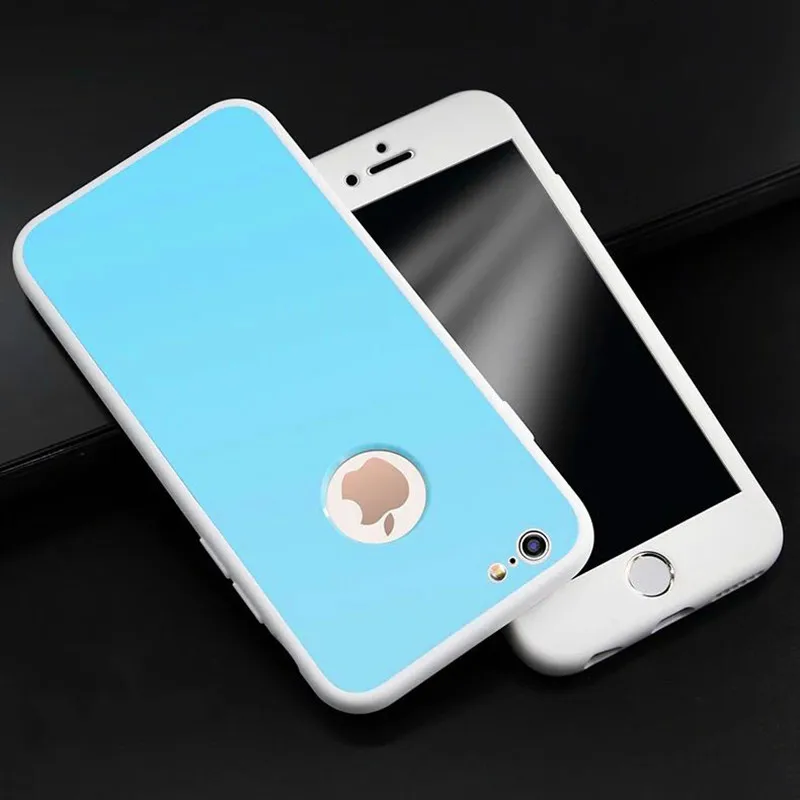 Popskins для iPhone 6 6S плюс 7 Plus 360 Полный Защитная мягкая ТПУ Силиконовая Телефонные
