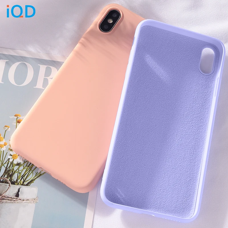 IQD чехол на айфон 7 мягкий жидкий силиконовый 6 s тонкая микрофибра тканевая