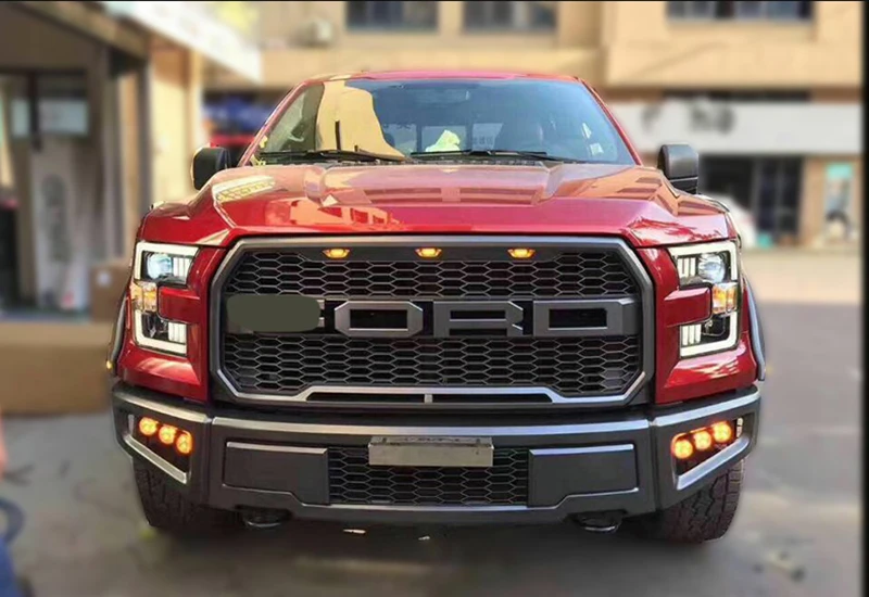 ABS передний бампер решетка Raptor решетка с светодиодный светильник для Ford F150