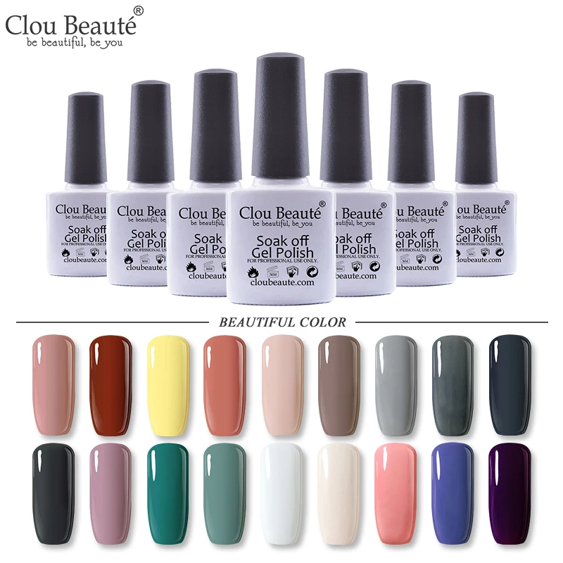 

Clou Beaute Gel Nail Polish 10ml Nail Art Gel Nail Polish Set UV LED Semi Permanent Varnish White Soak Off Design Gel Polish