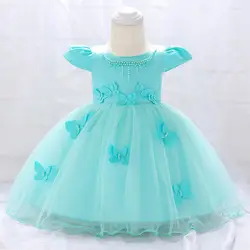 Милые бабочки лепесток Платье для малышей для свадьбы и праздника первый день рождения принцессы Детские вечерние платья для девочек