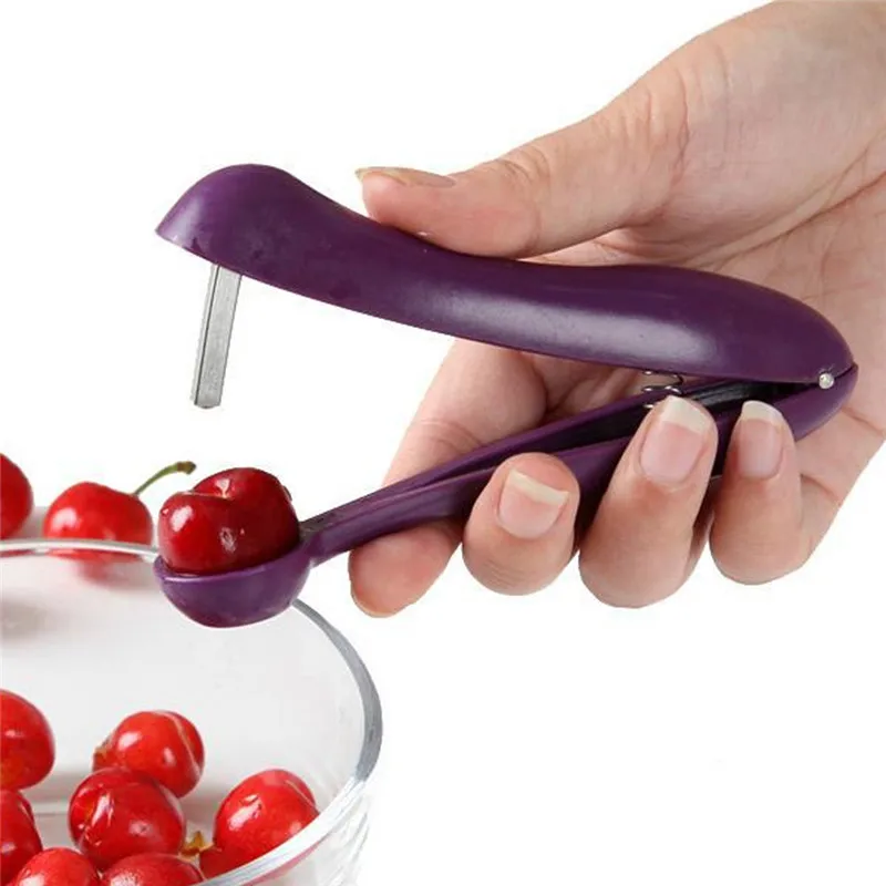 Cherry Pitter Cherries Clips Seed Remover Purple Plastic Cherry Kernels Kitchen Fuits& Vegetables Tools Cutter