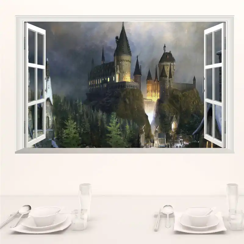 Magic Harry Potter Poster 3d Window Hogwarts Decorative Wall