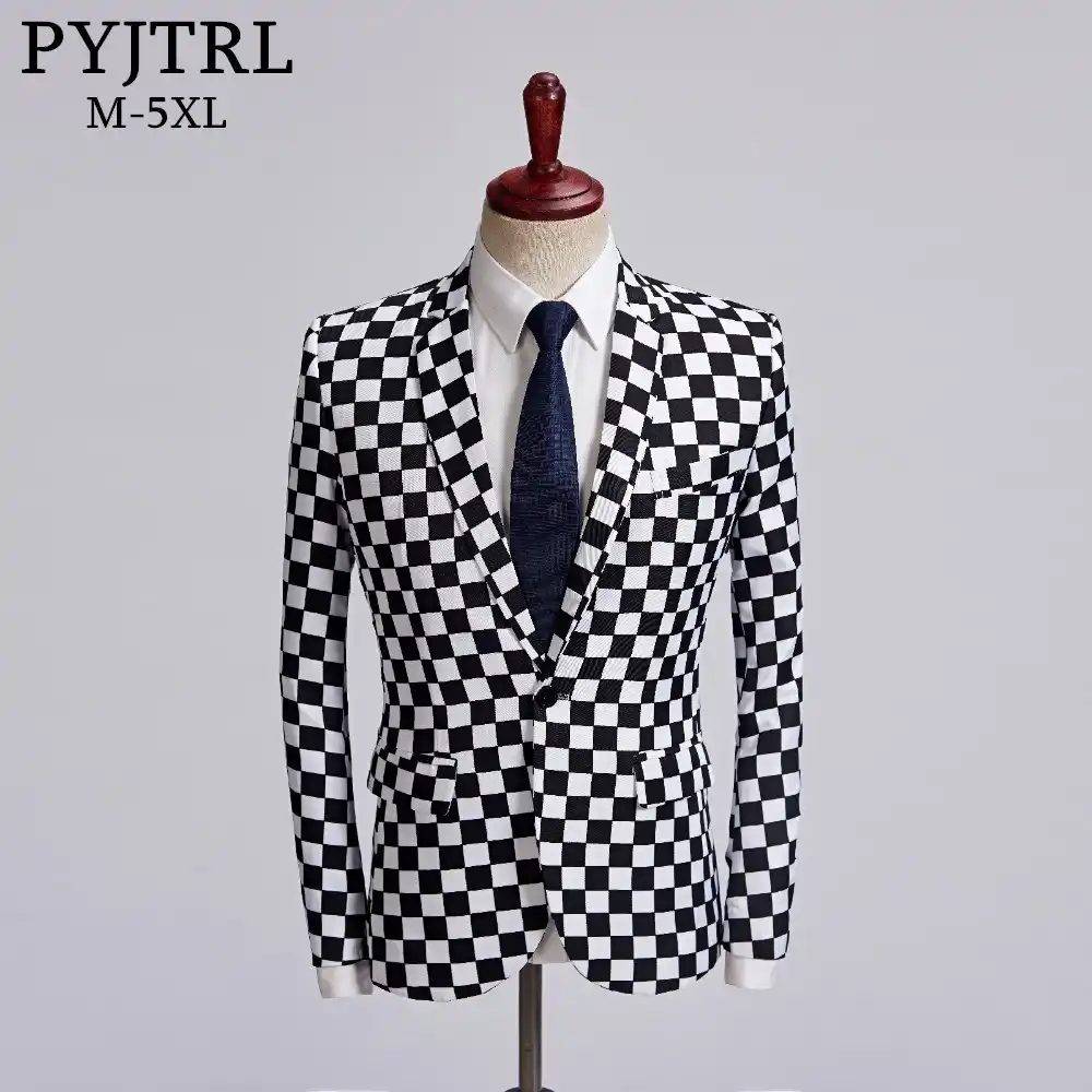 casaco xadrez preto e branco masculino