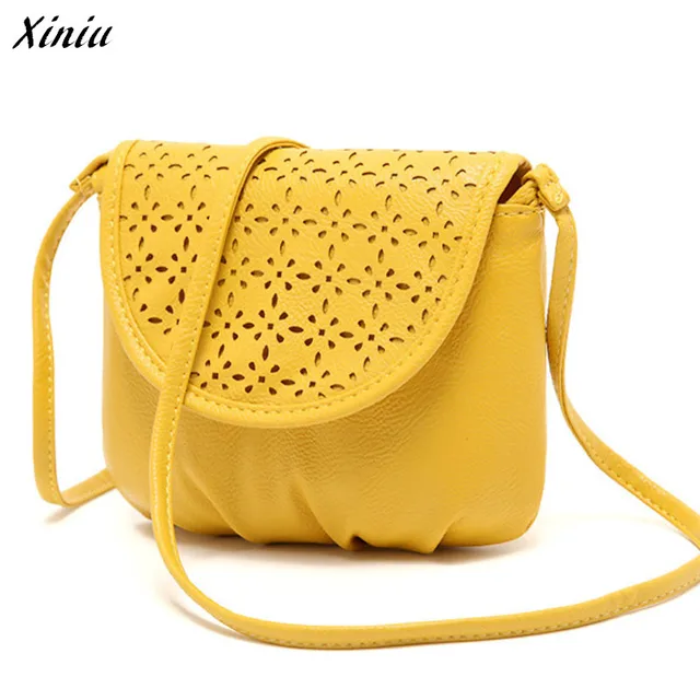 Buy Yellow Handbag Women PU Leather Satchel Shoulder