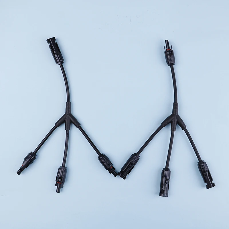 

1 Pair Male & Female MC4 Y Solar Panel Cable Connector Branch 1 To 3 Type