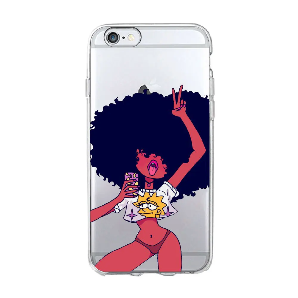Afro Black Girl Magic Melanin Poppin phone Case For iPhone 7 5S SE 6s 8 Plus Soft TPU Silicone Cover For iPhone X XR XS MAX Case Afro Black Girl Magic Melanin Poppin phone Case For iPhone 7 5S SE 6s 8 Plus Soft TPU Silicone Cover For iPhone X XR XS MAX Case