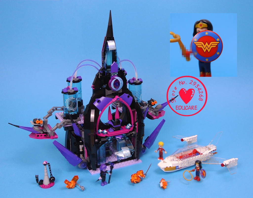 

New Superheroes wonder woman bricks DC Eclipso Dark Palace fit legoings Building Blocks Bricks figures Toy 41239 girl kid gift